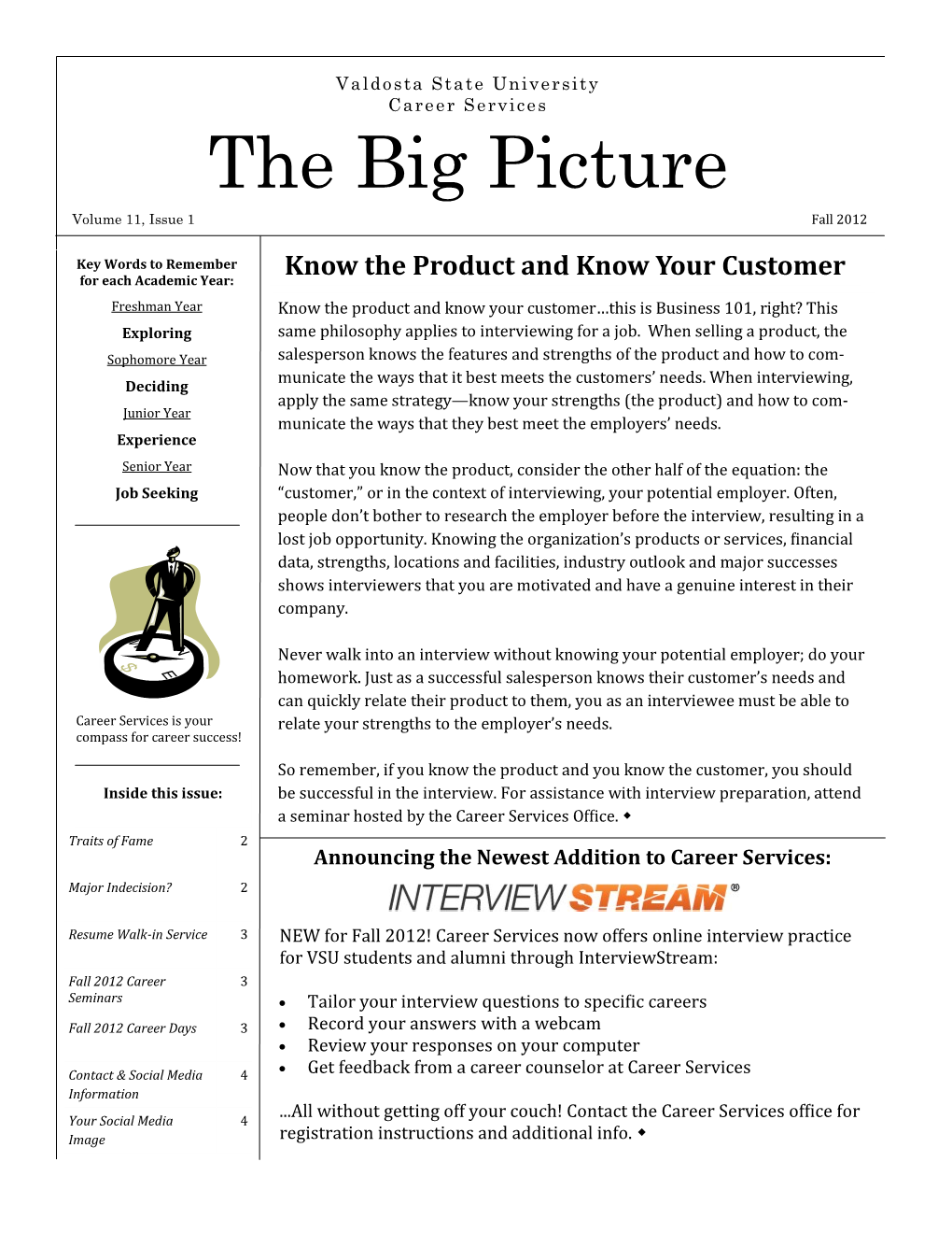 The Big Picture Volume 11, Issue 1 Fall 2012