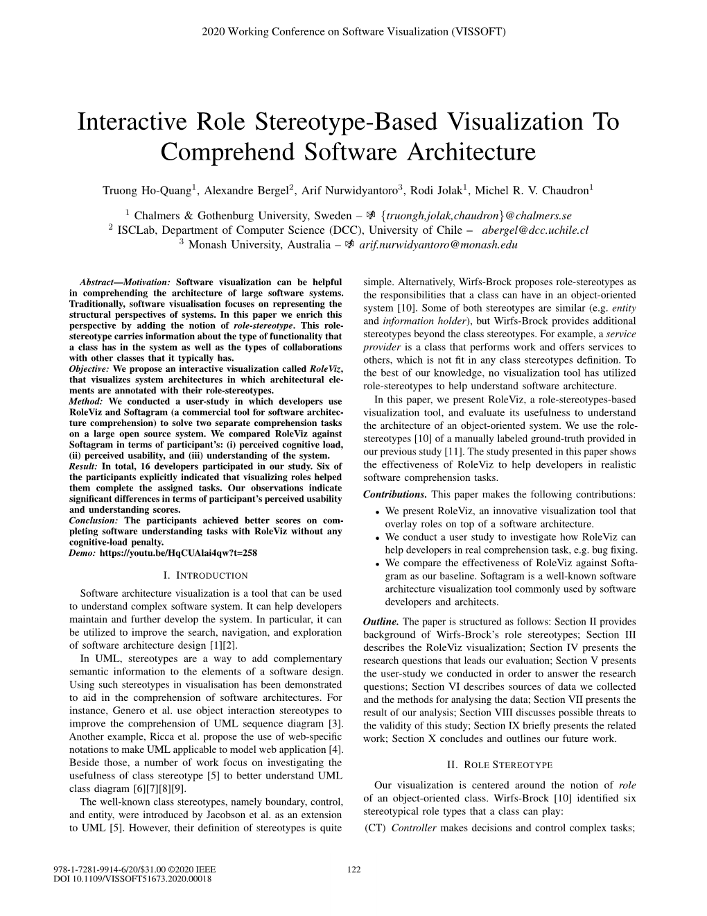 Interactive Role Stereotype-Based Visualization to Comprehend Software Architecture