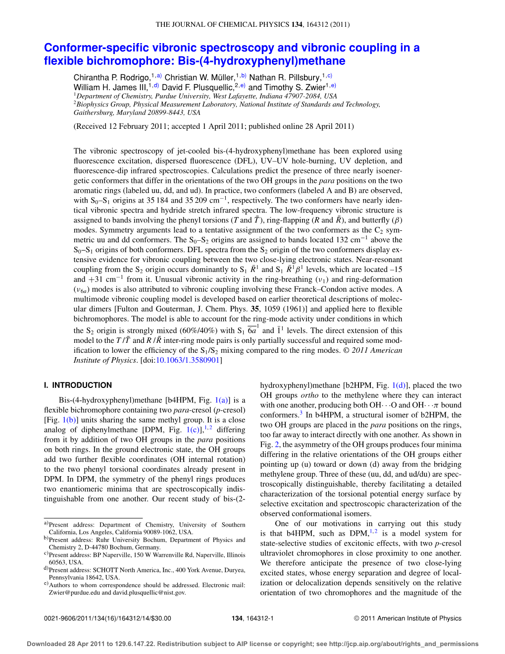 Conformer-Specific Vibronic Spectroscopy and Vibronic Coupling