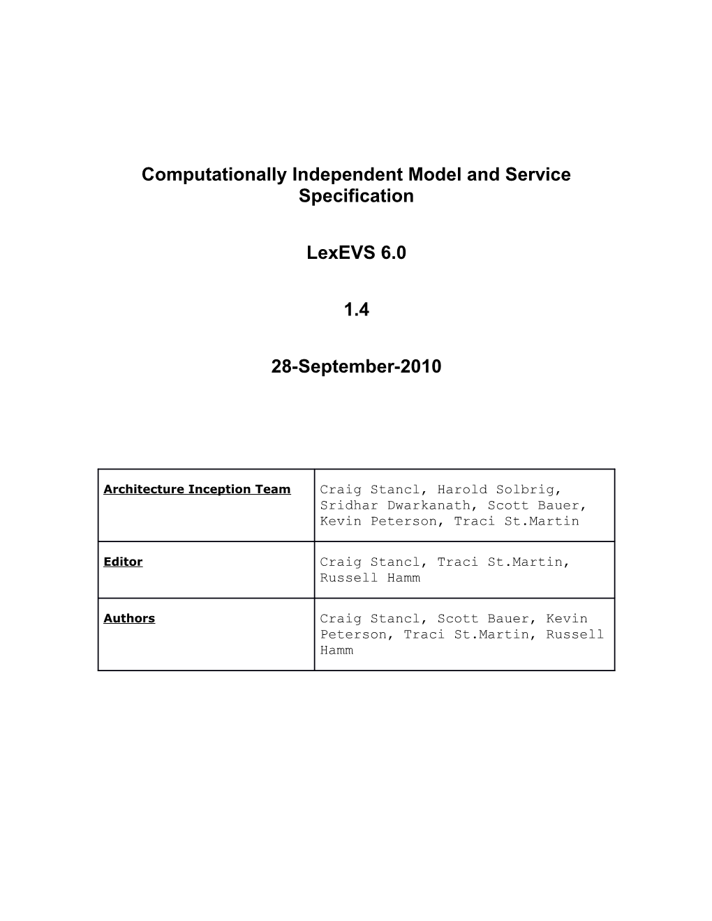 Computationally Independent Model and Service Specification