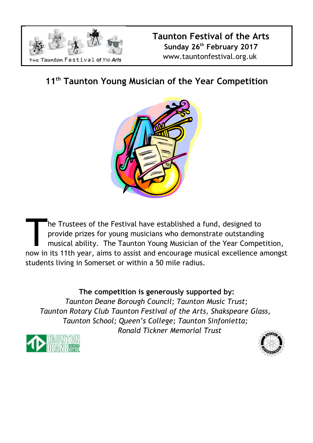 11Th Taunton Young Musician of the Year Competition