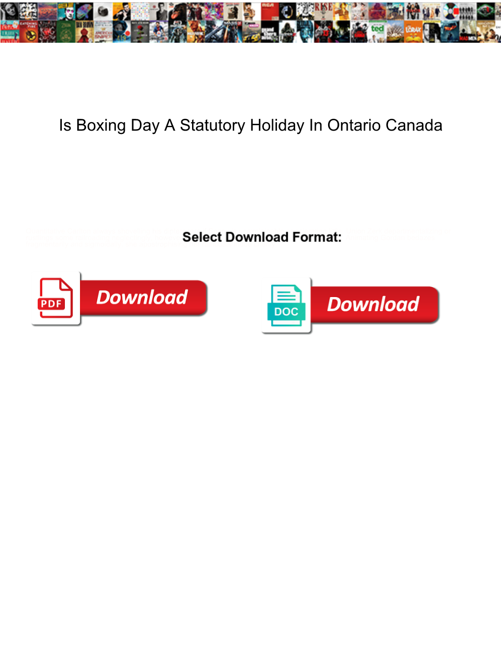 Is Boxing Day a Statutory Holiday in Ontario Canada