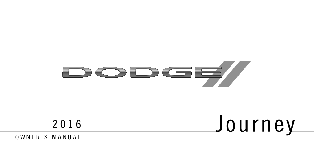 2016 Dodge Journey Owner's Manual