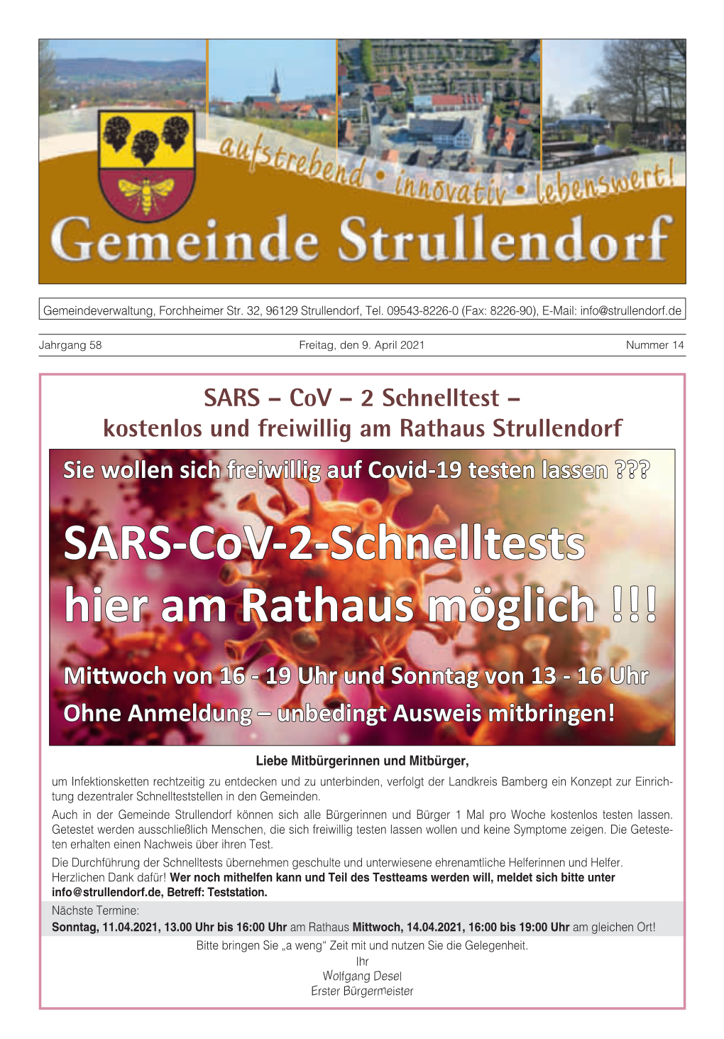SARS-Cov-2-Schnelltests Hier Am Rathaus Möglich !!!