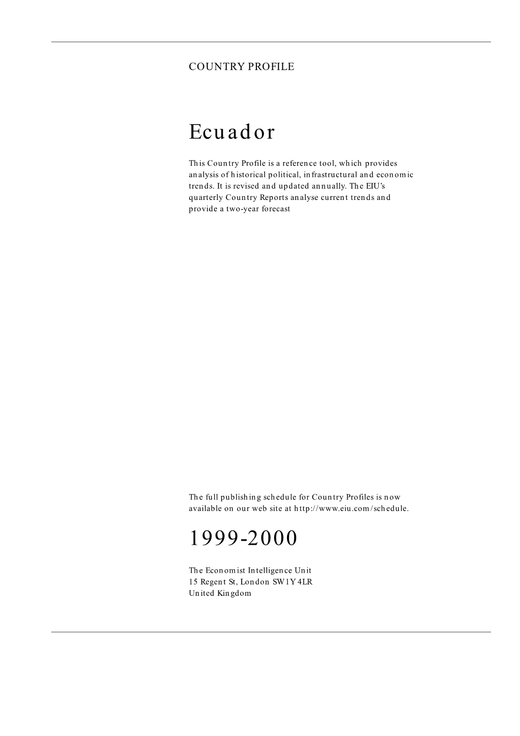 Ecuador 1999-2000