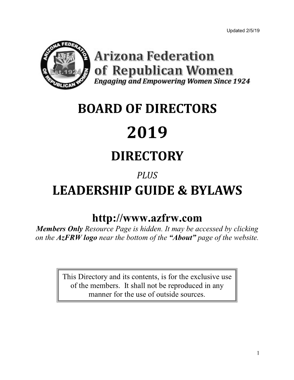 Board of Directors Directory Leadership Guide