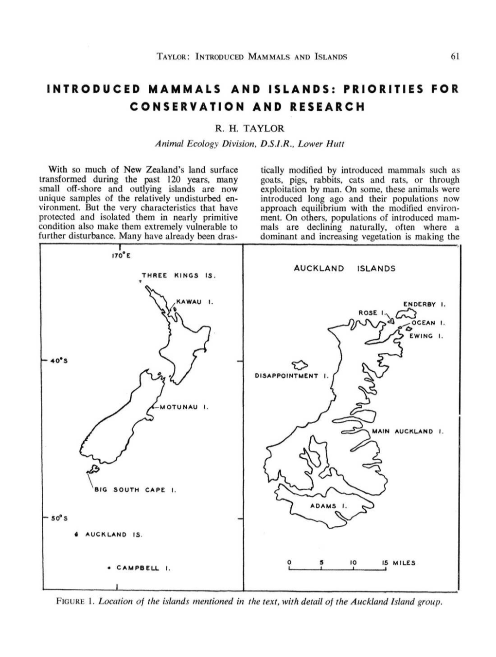 Introduced Mammals and Islands 61