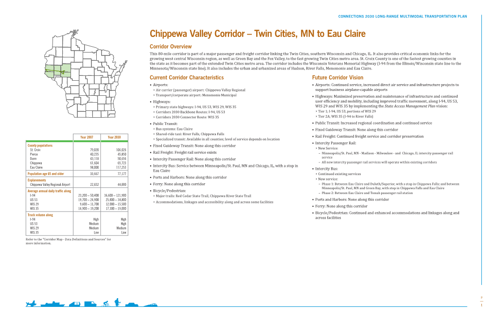 Chippewa Valley Corridor – Twin Cities, MN to Eau Claire