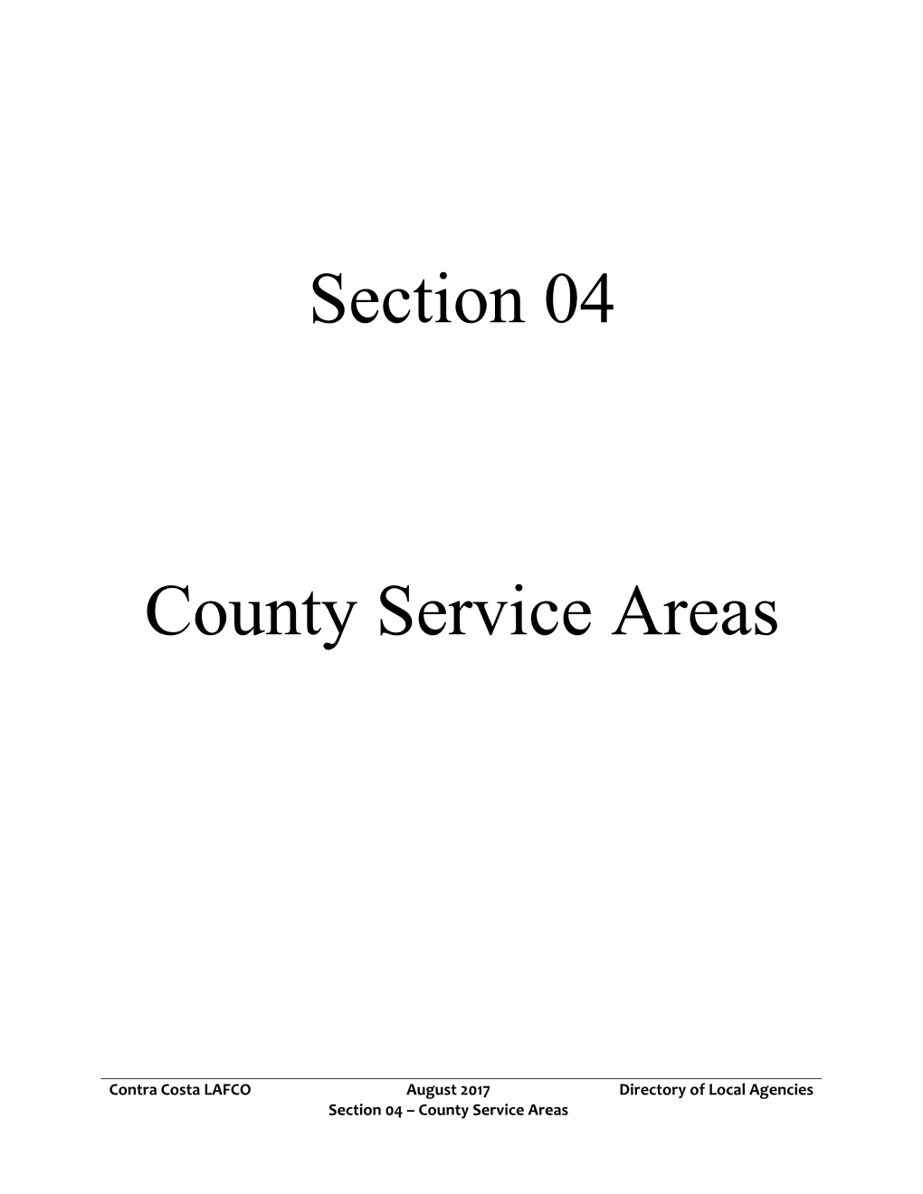 Section 04 County Service Areas
