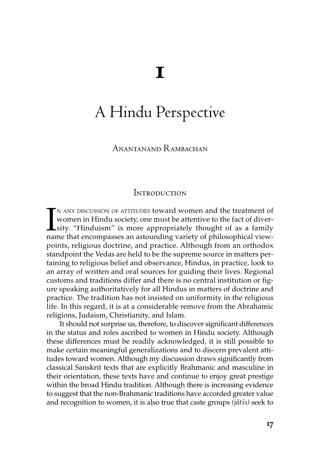 A Hindu Perspective