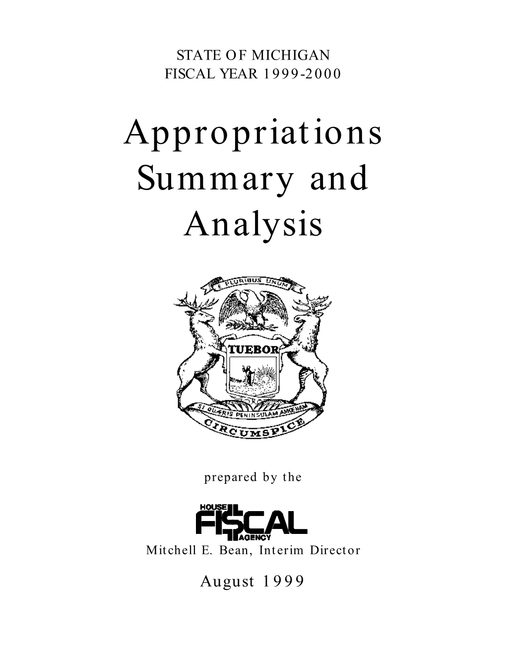 Appropriations Summary and Analysis
