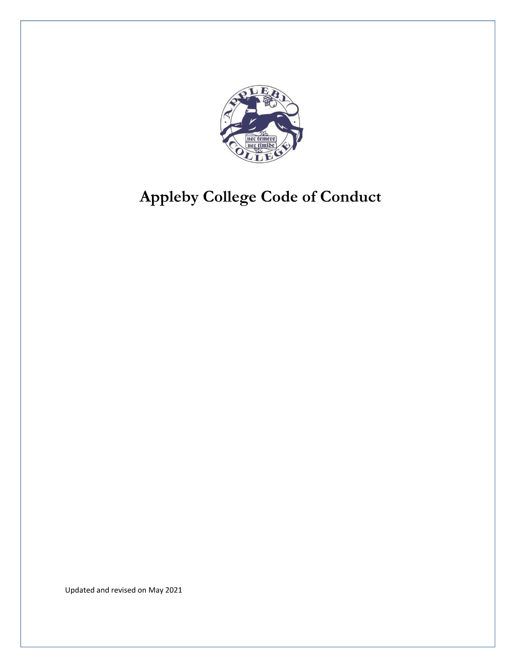 Appleby College Code of Conduct