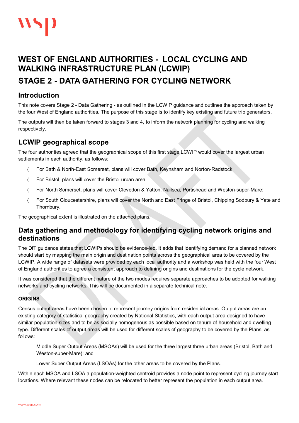 Local Cycling and Walking Infrastructure Plan (Lcwip) Stage 2