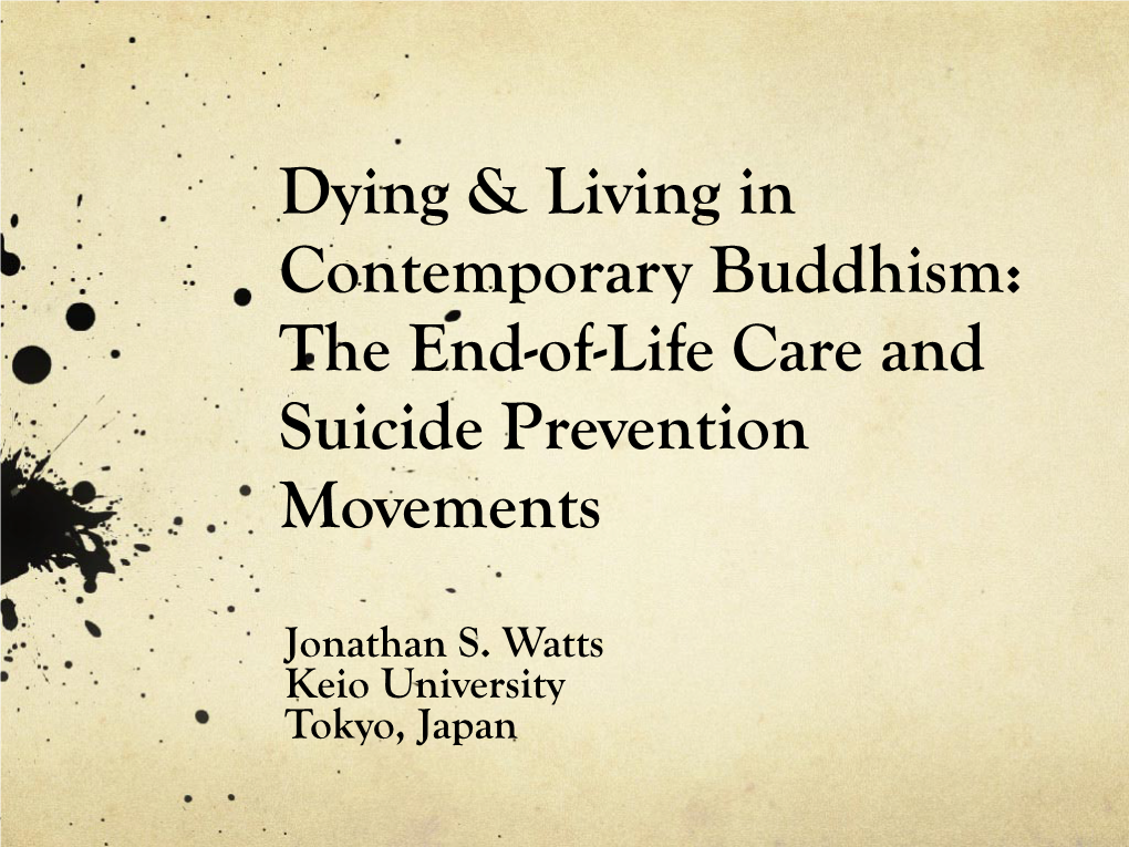 Dying & Living in Contemporary Buddhism