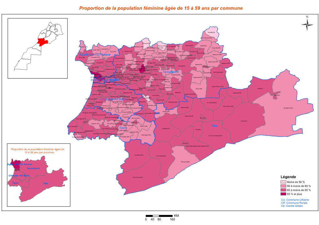Proportion De La Population Féminine Âgée De 15 À 59 Ans Par Commune Ü Toubkal(CR)