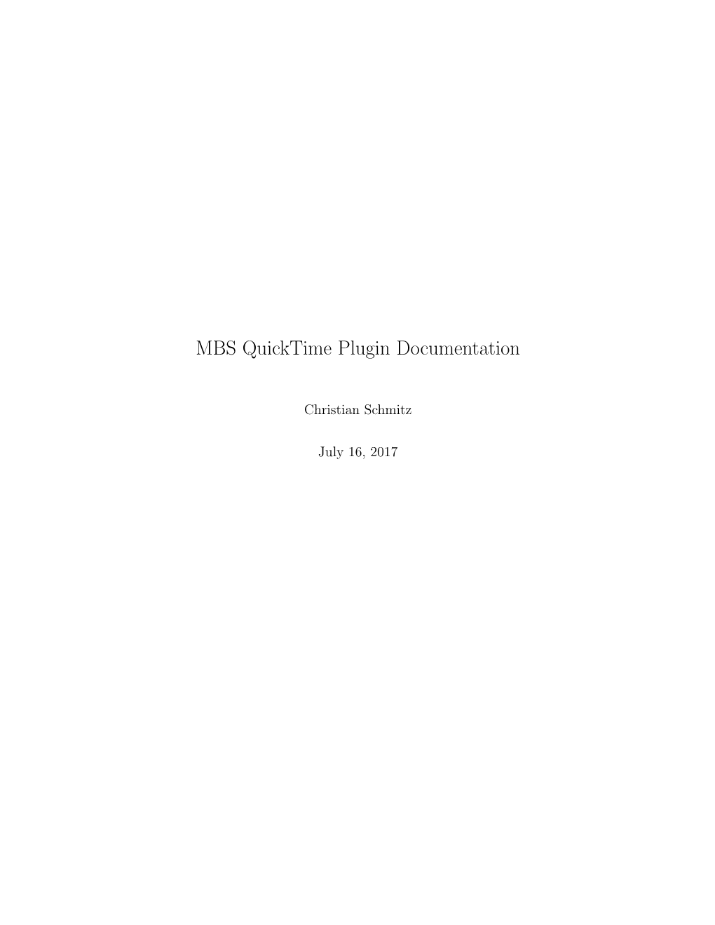 MBS Quicktime Plugin Documentation