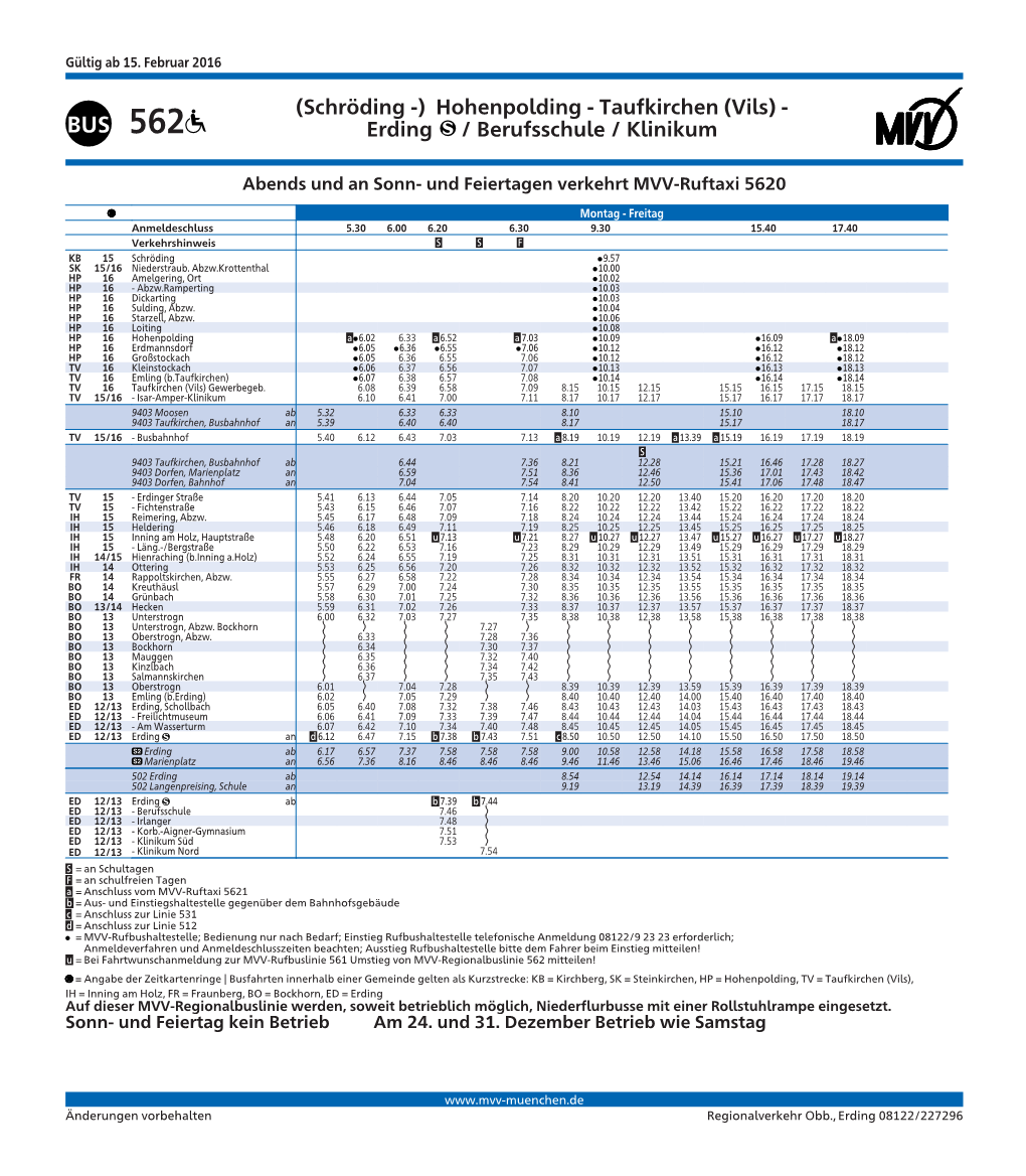 BUS 562 Erding / Berufsschule / Klinikum