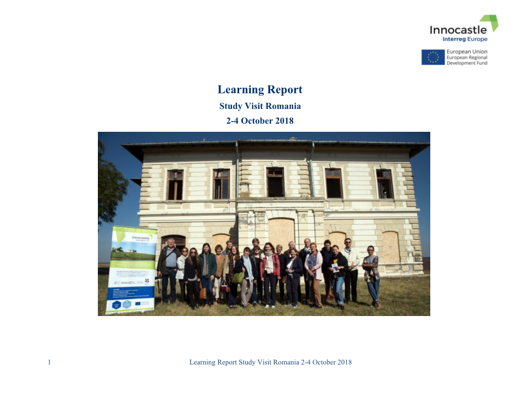 Learning Report Study Visit Romania 2-4 October 2018