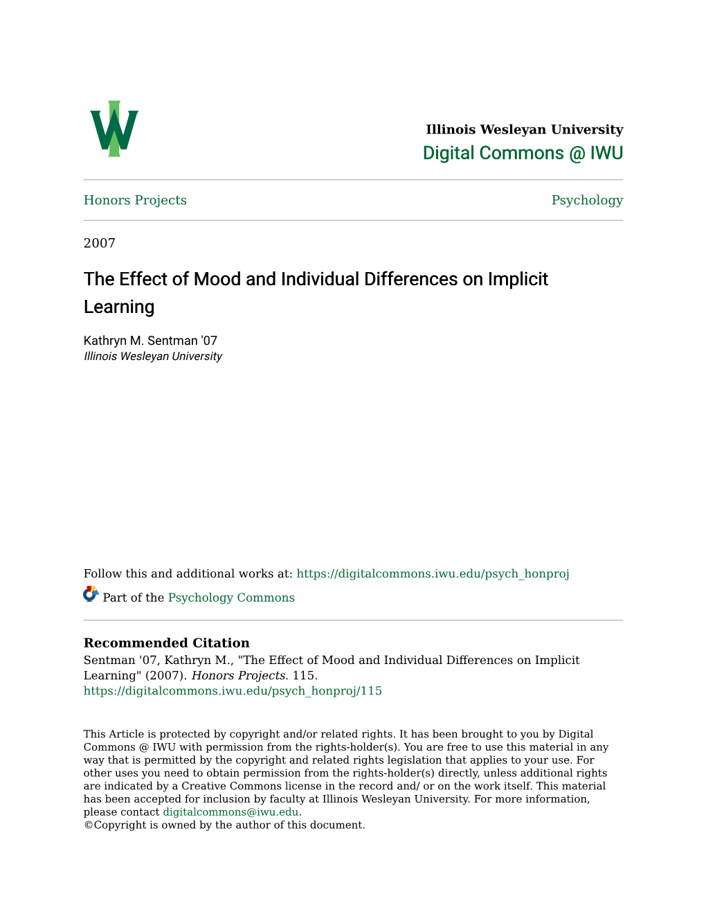 The Effect of Mood and Individual Differences on Implicit Learning