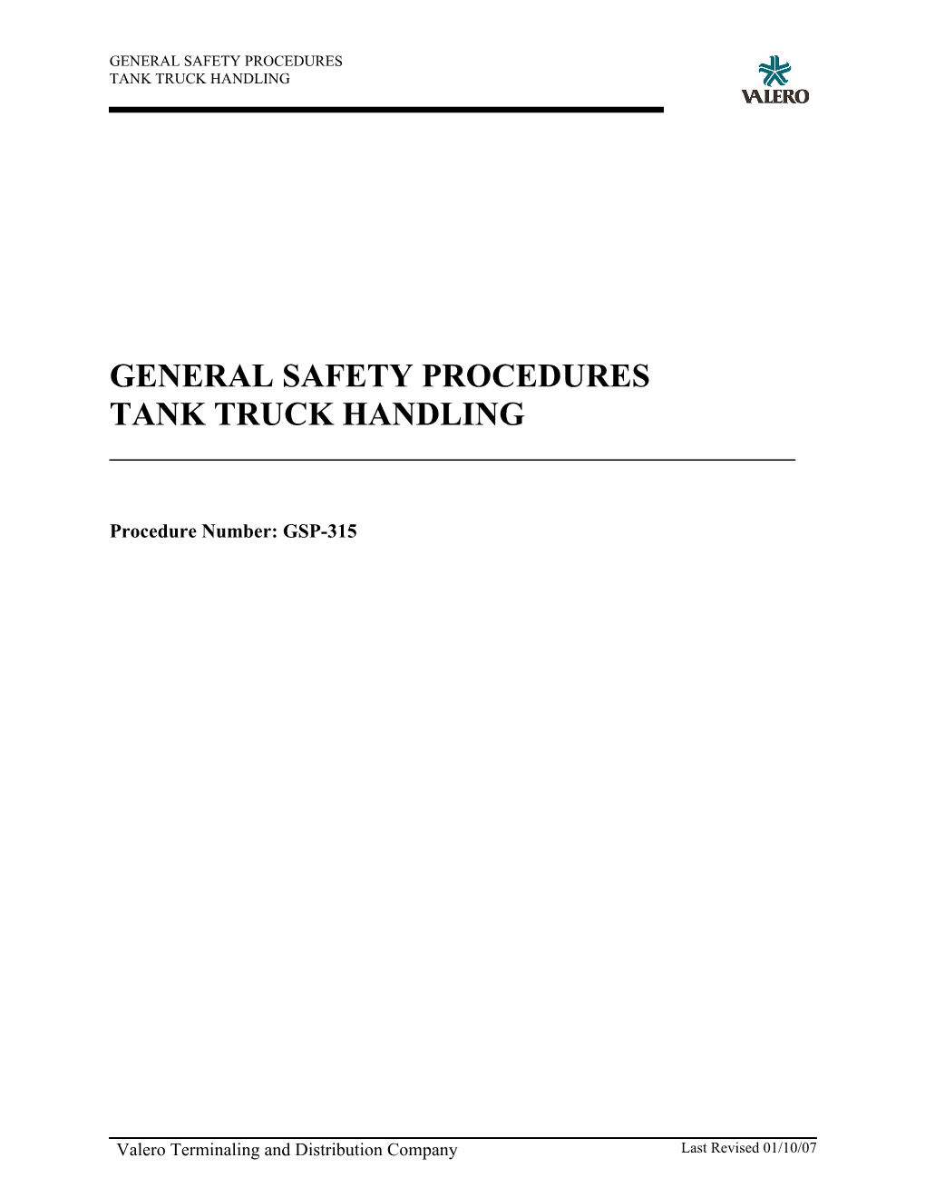 General Safety & Environmental Procedures