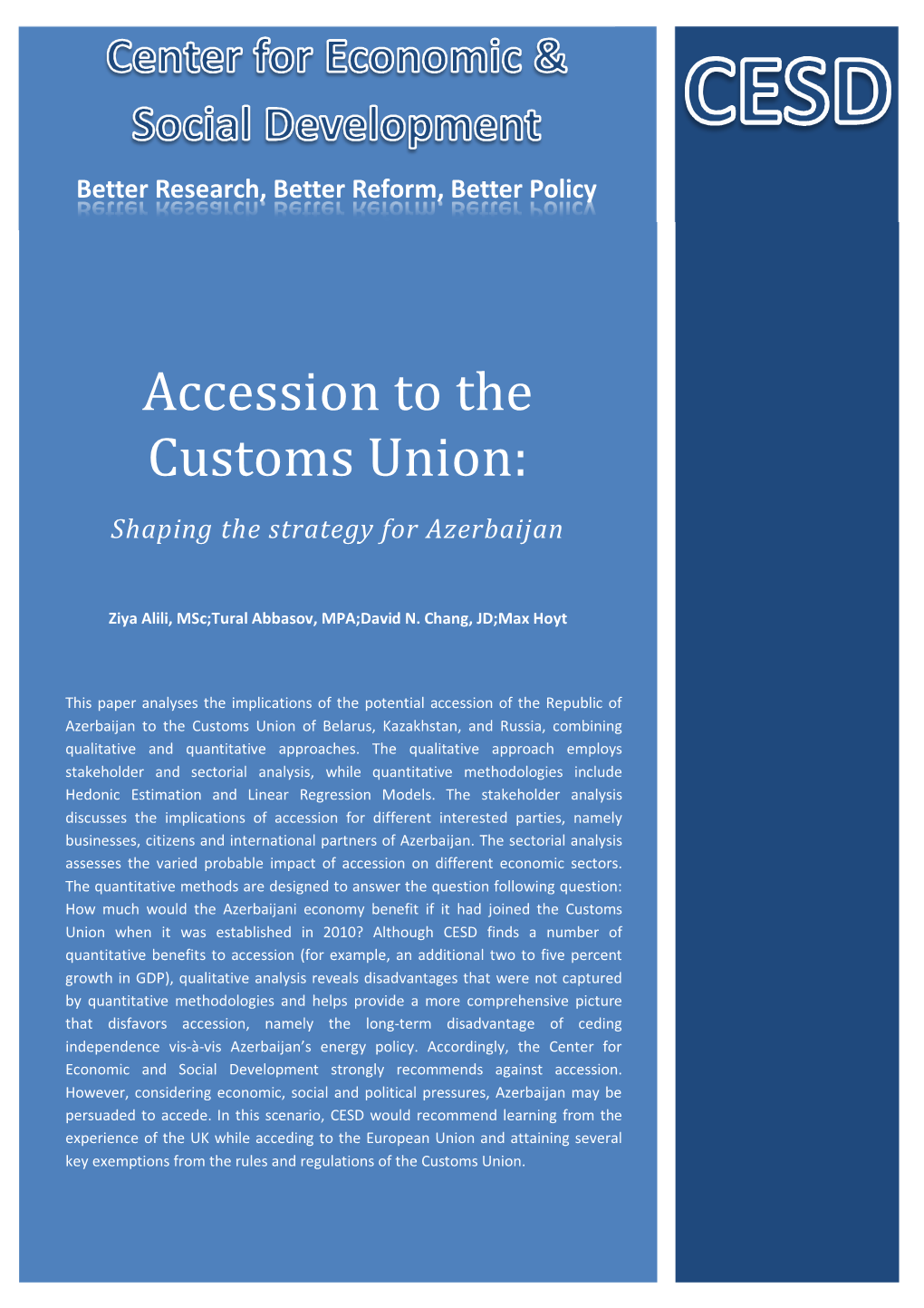 Accession to the Customs Union