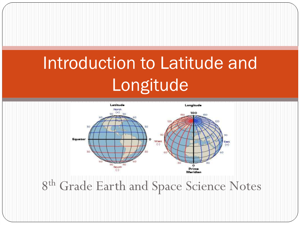 Introduction to Latitude and Longitude