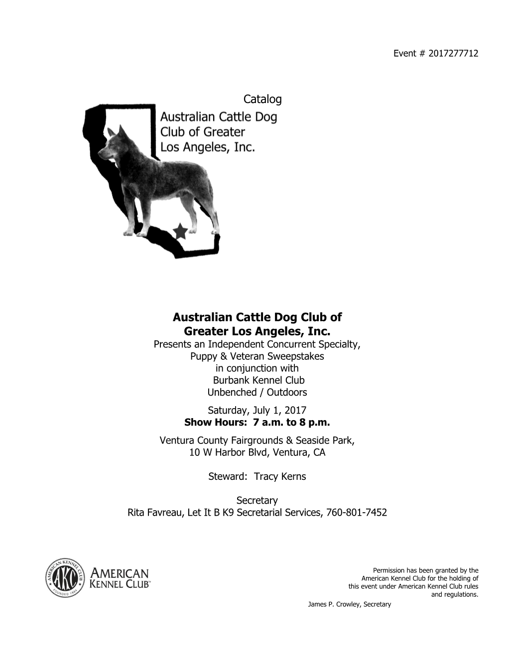 Catalog Australian Cattle Dog Club of Greater Los Angeles, Inc