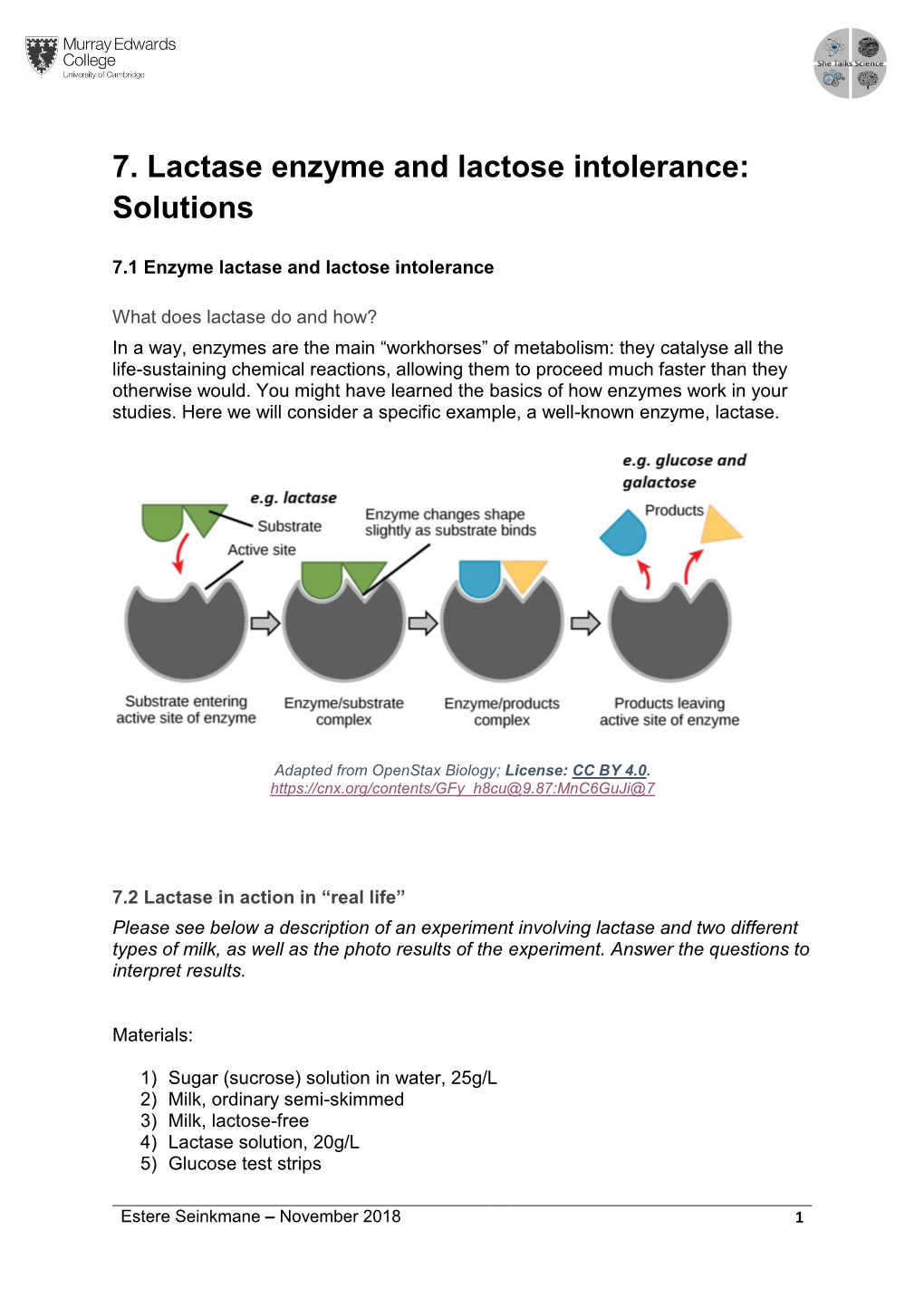 7. Lactase Enzyme and Lactose Intolerance: Solutions