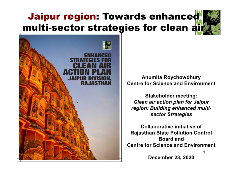 Jaipur Region: Towards Enhanced Multi-Sector Strategies for Clean Air