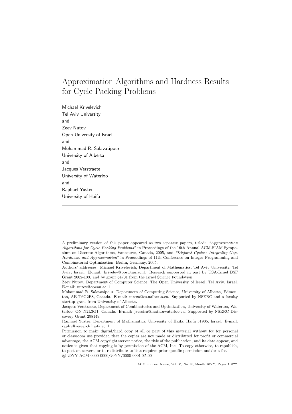 Approximation Algorithms and Hardness Results for Cycle Packing Problems