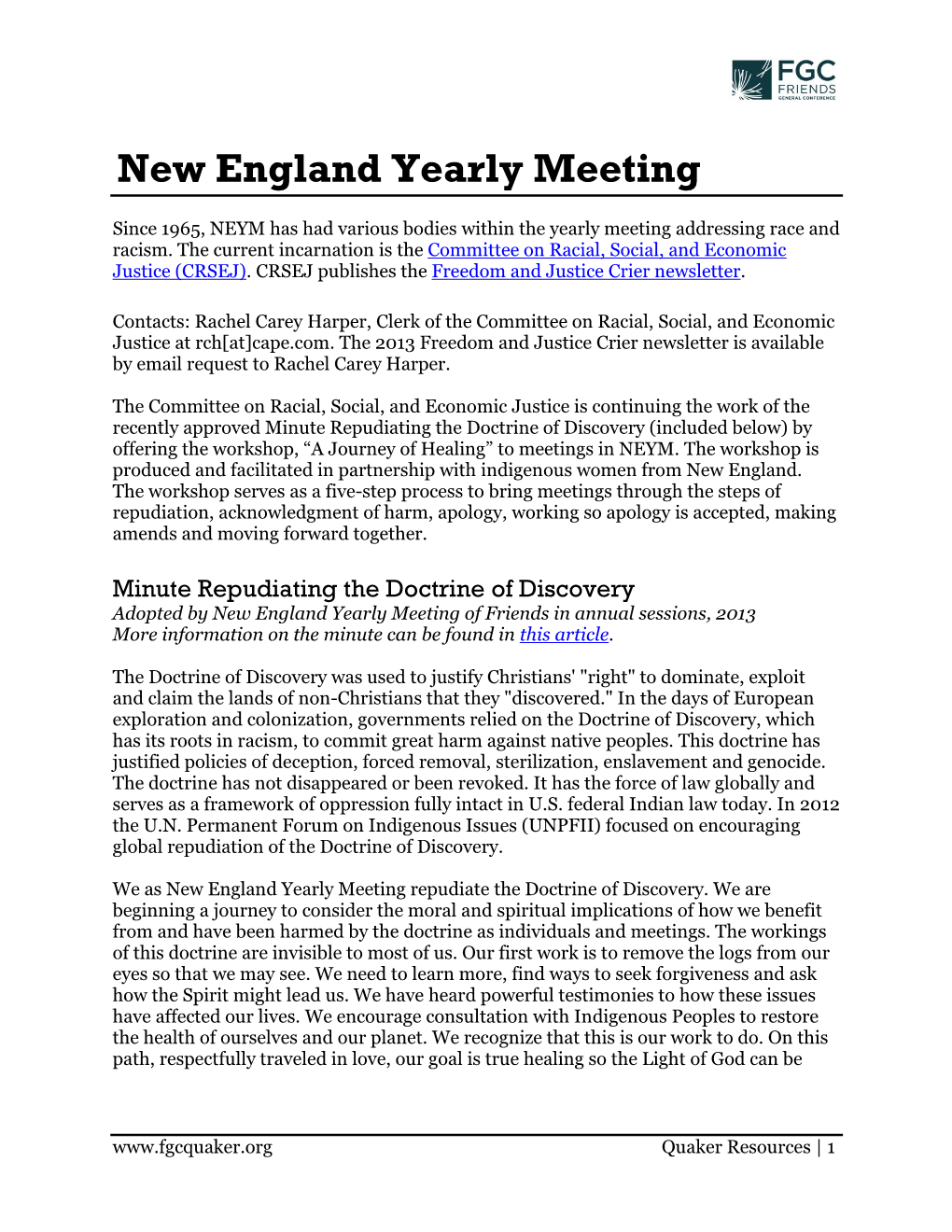 New England Yearly Meeting