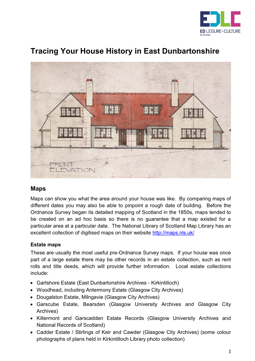 Tracing Your House History in East Dunbartonshire