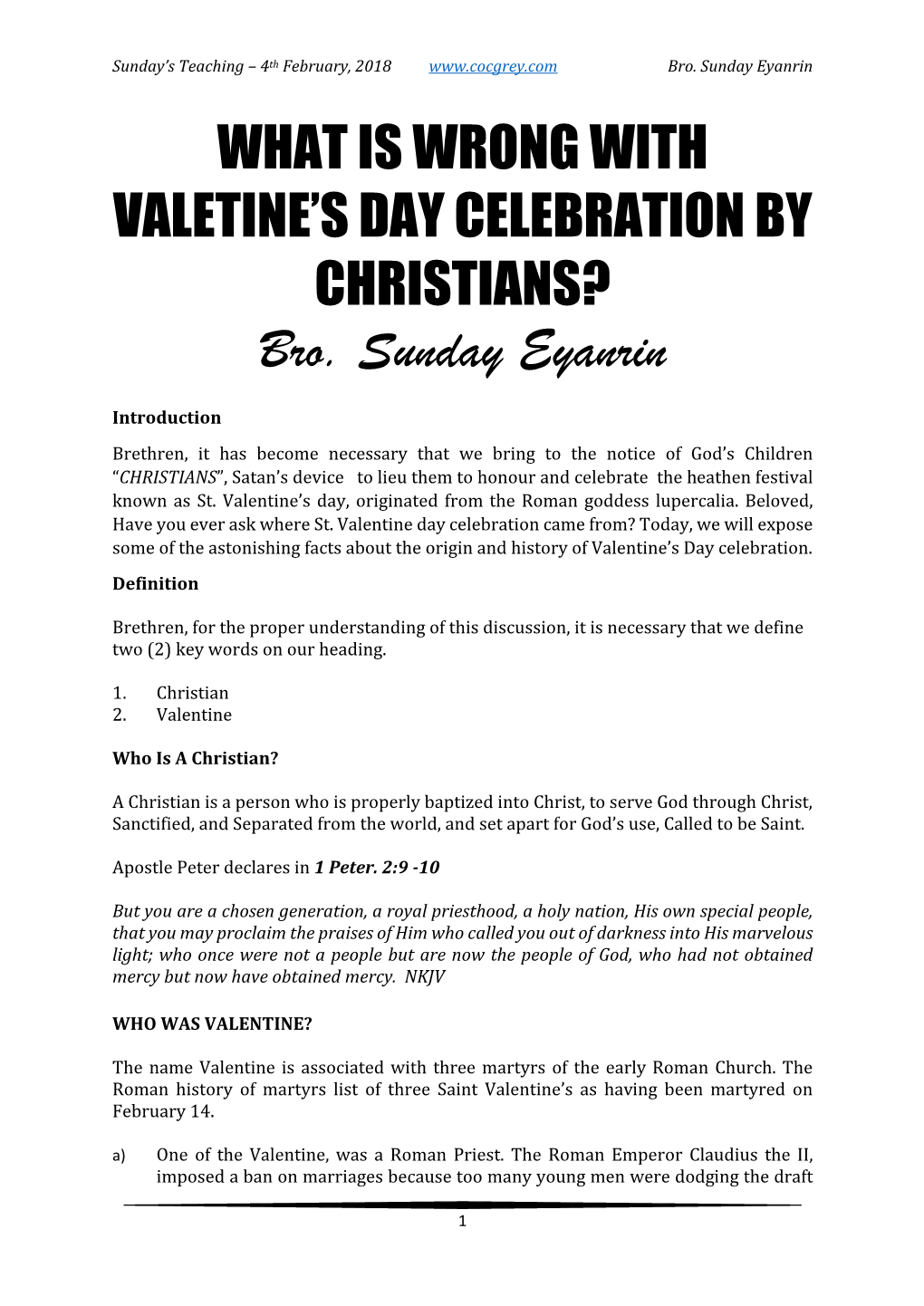What Is Wrong with Valetine's Day Celebration By