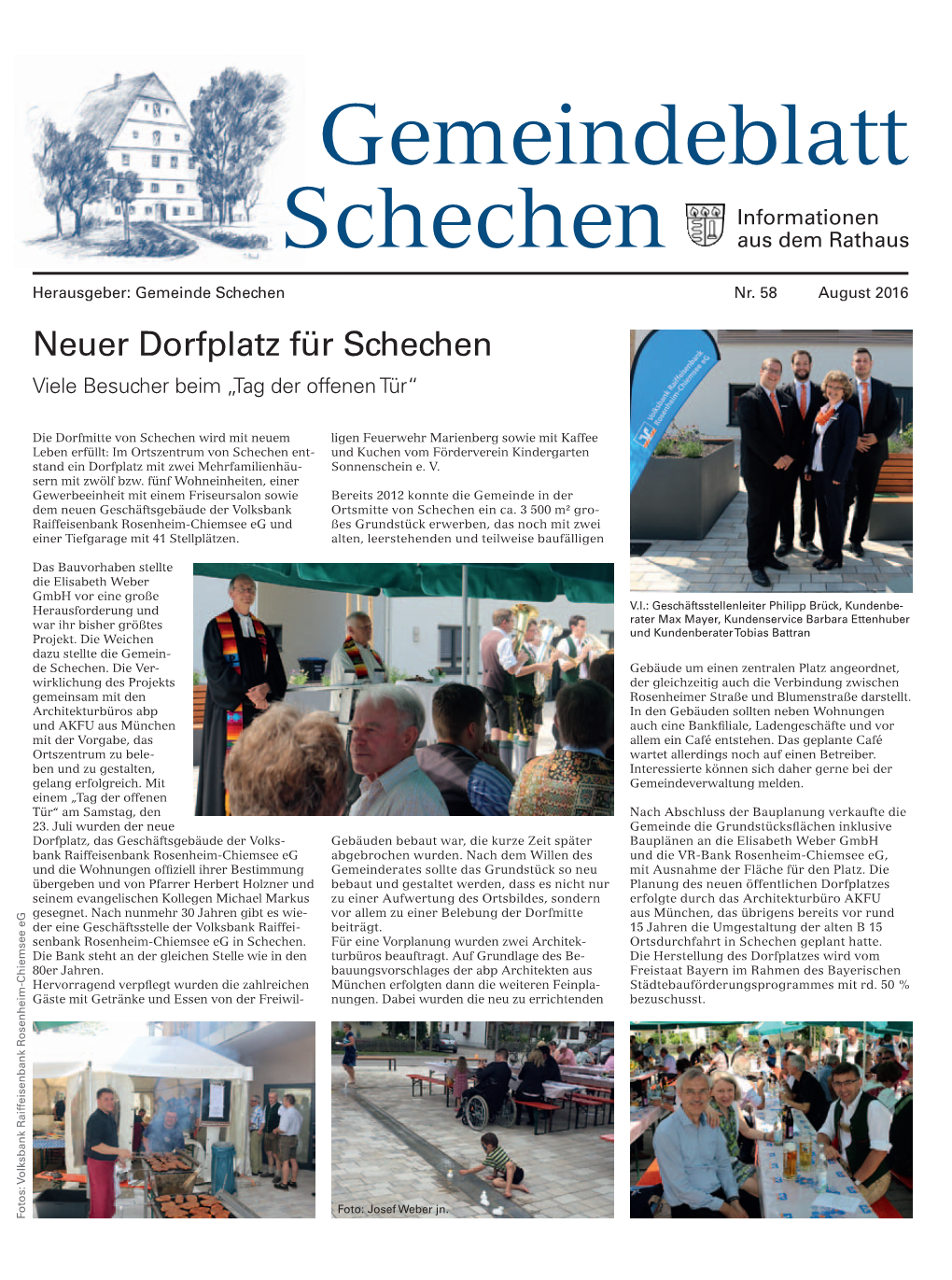 Gemeindeblatt Schechen August – 3 / 2016 Infos Der Gemeinde Schechen