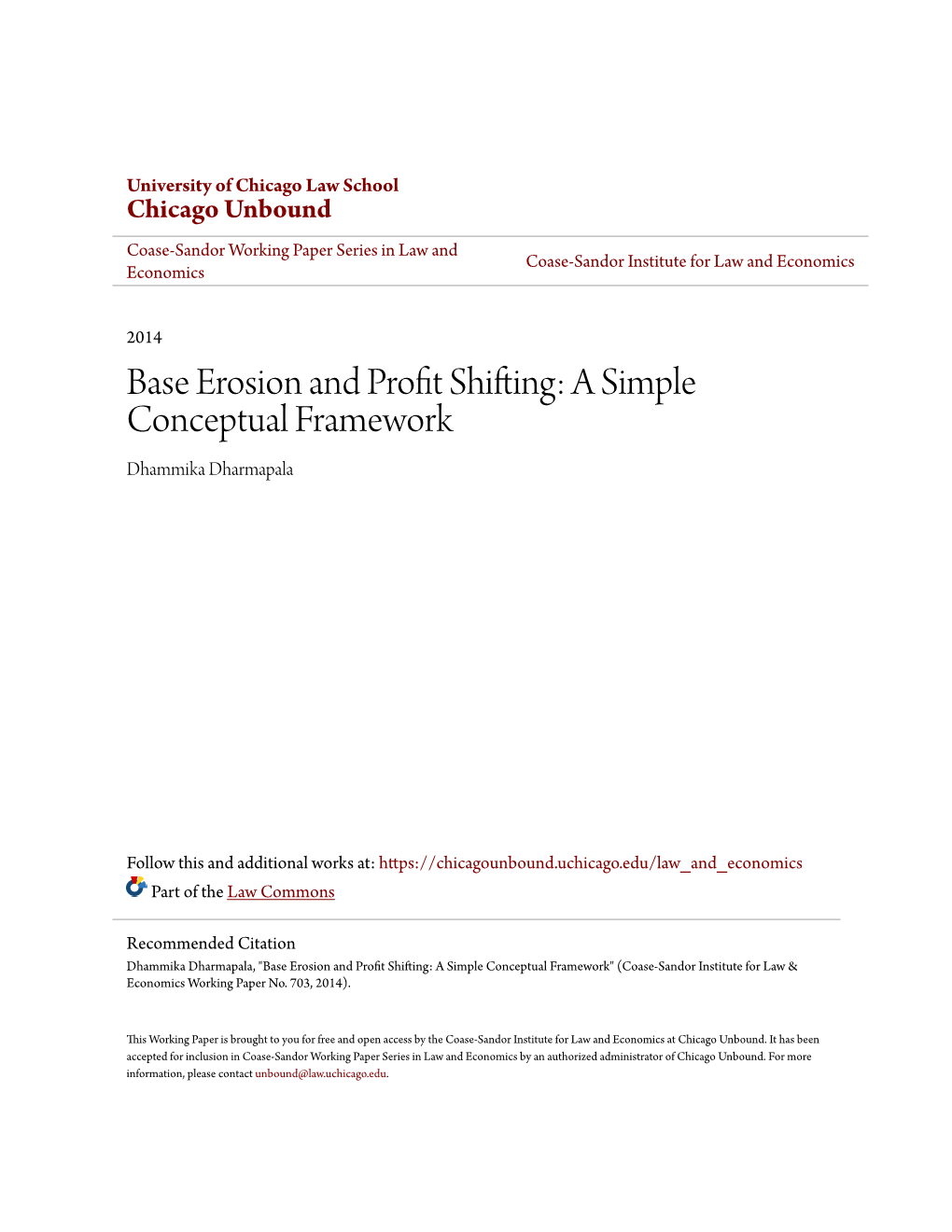 Base Erosion and Profit Shifting: a Simple Conceptual Framework