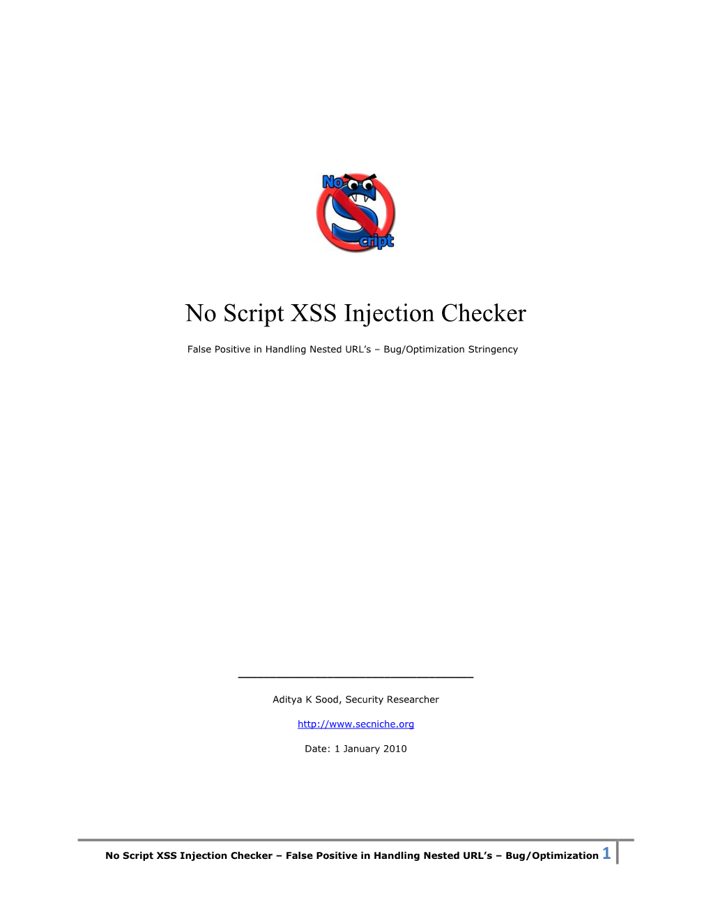 No Script XSS Injection Checker