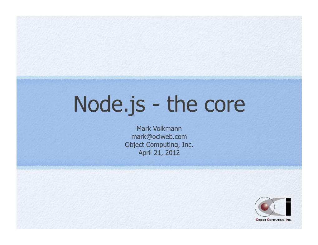 Node.Js - the Core