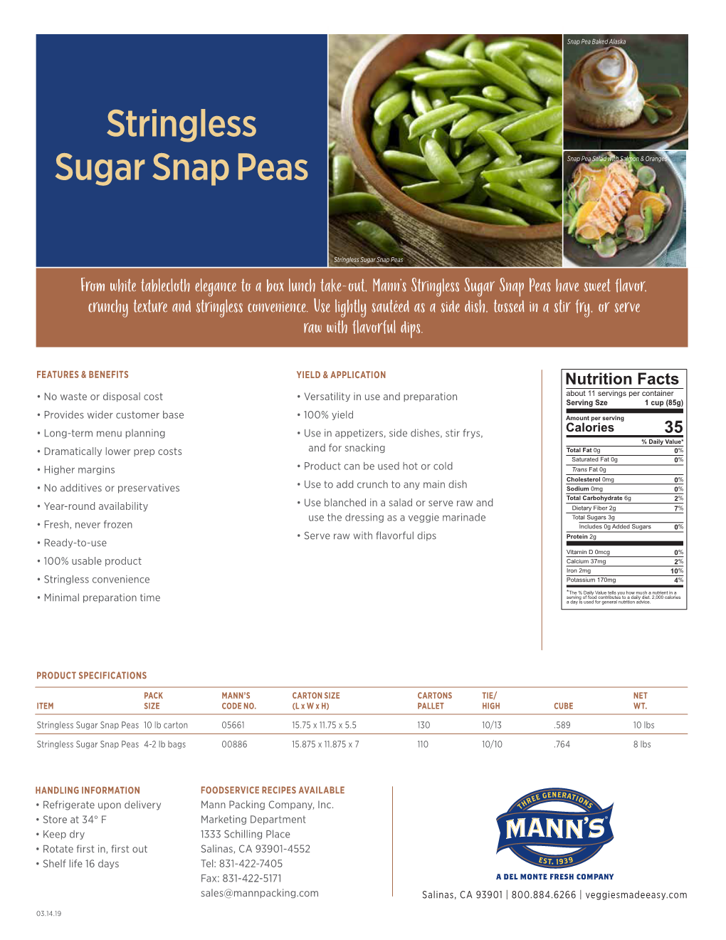 Stringless Sugar Snap Peas V6