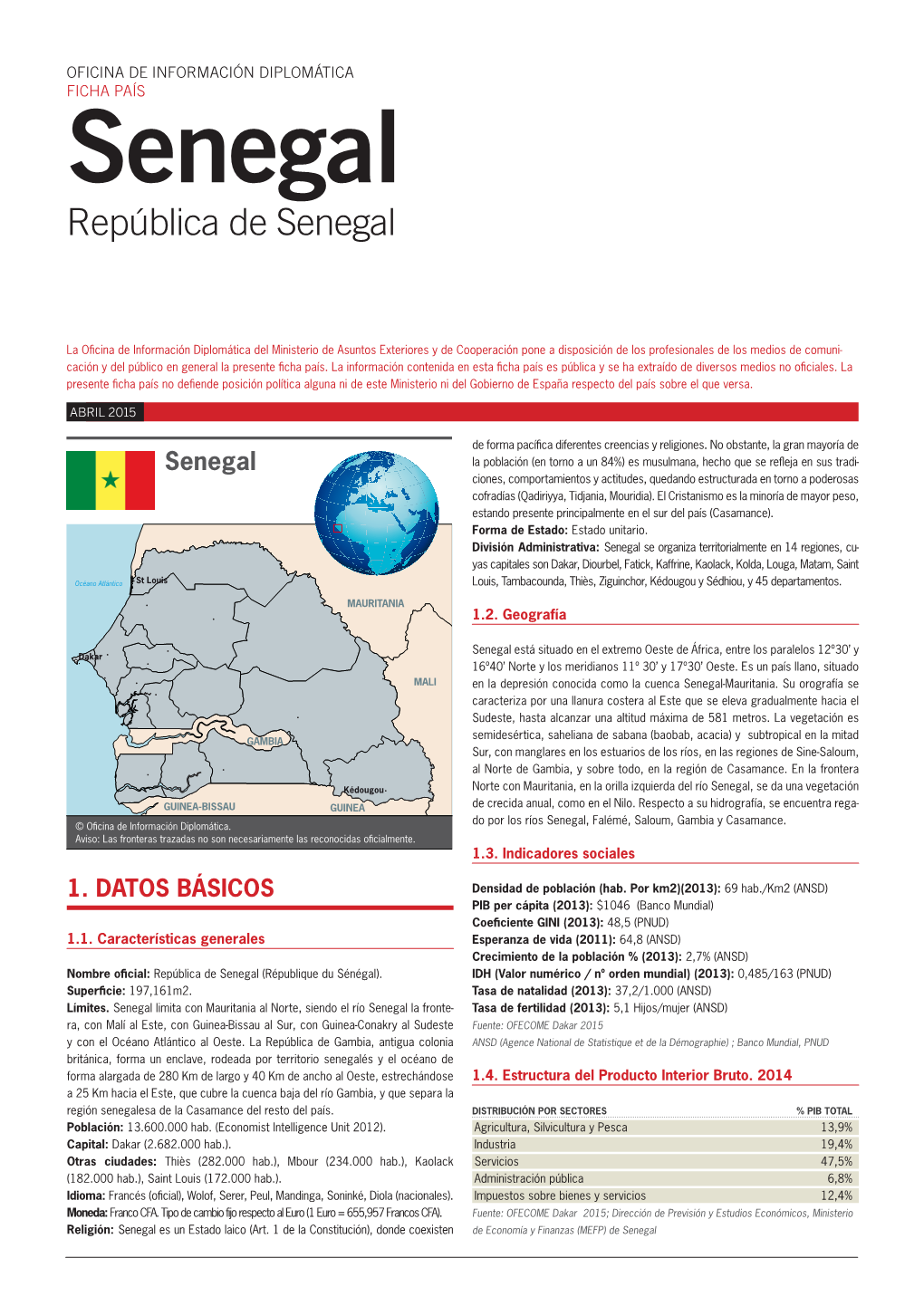 Senegal República De Senegal