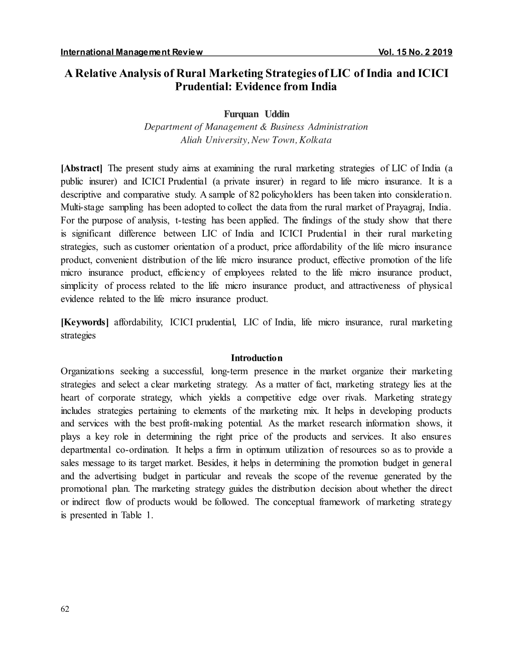 A Relative Analysis of Rural Marketing Strategies of LIC of India and ICICI Prudential: Evidence from India