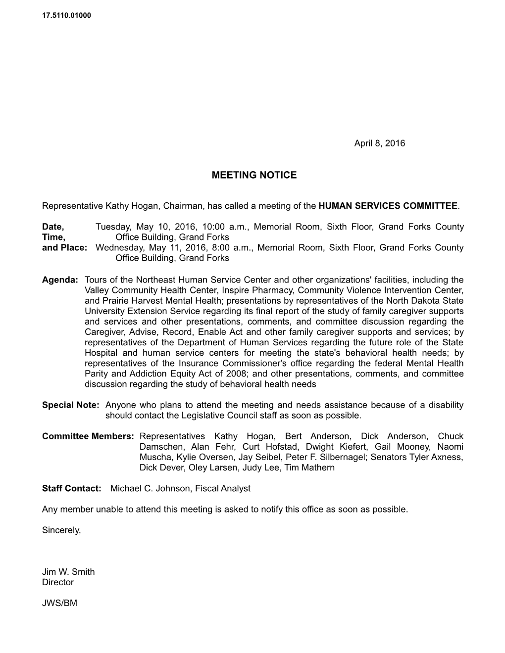 Interim Meeting Notice