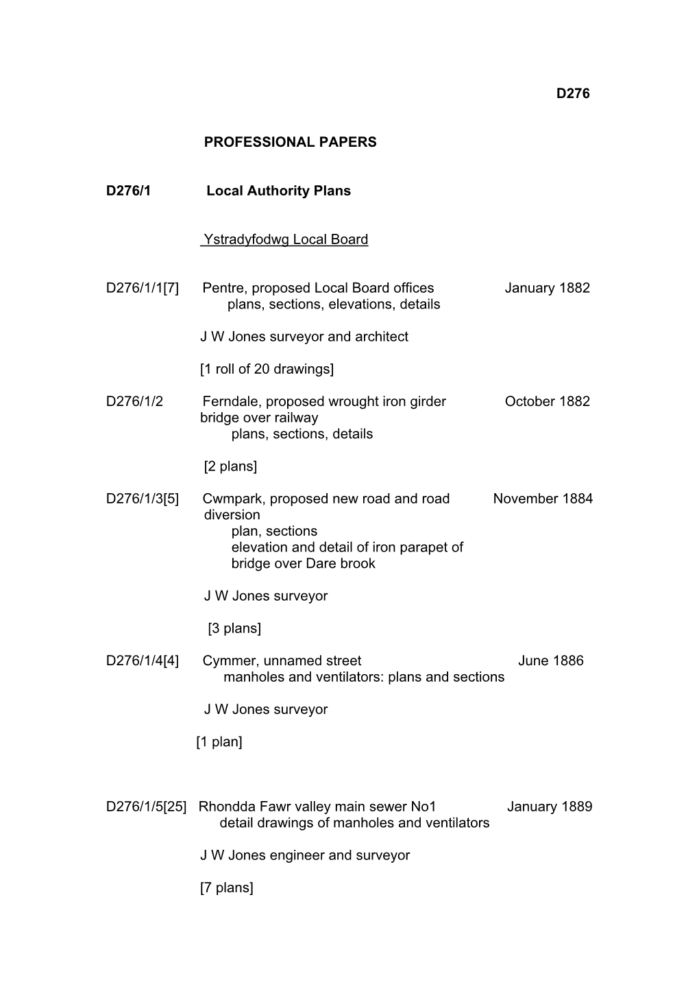 Pentre, Proposed Local Board Offices January 1882 Plans, Sections, Elevations, Details