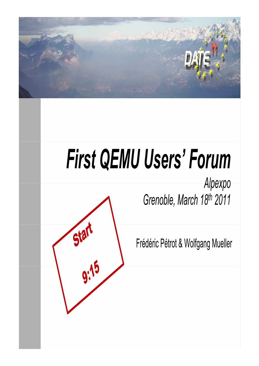 First QEMU Users' Forum