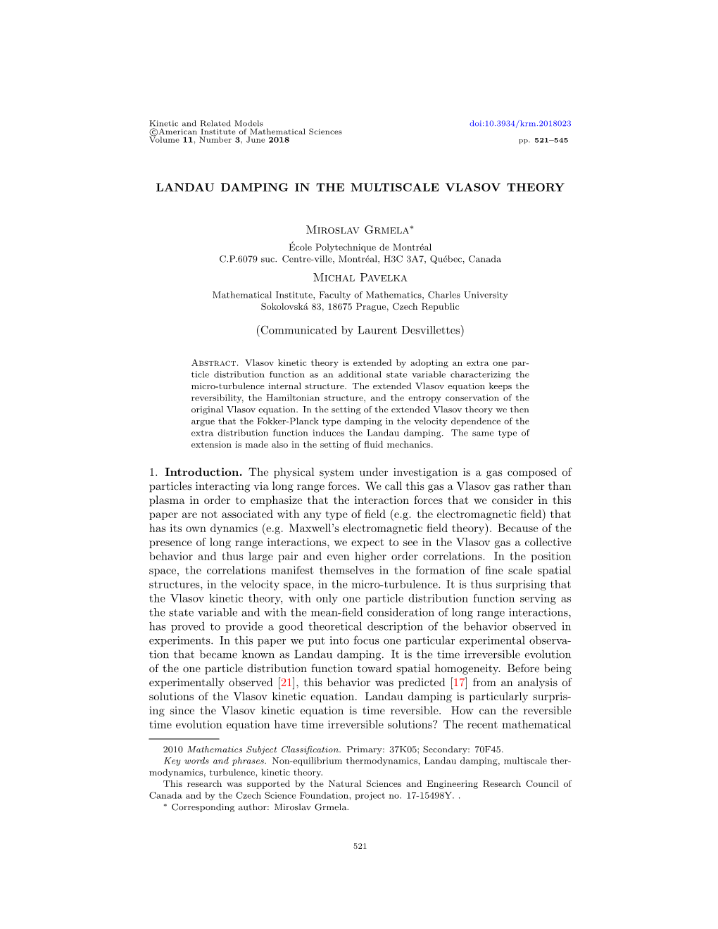 Landau Damping in the Multiscale Vlasov Theory