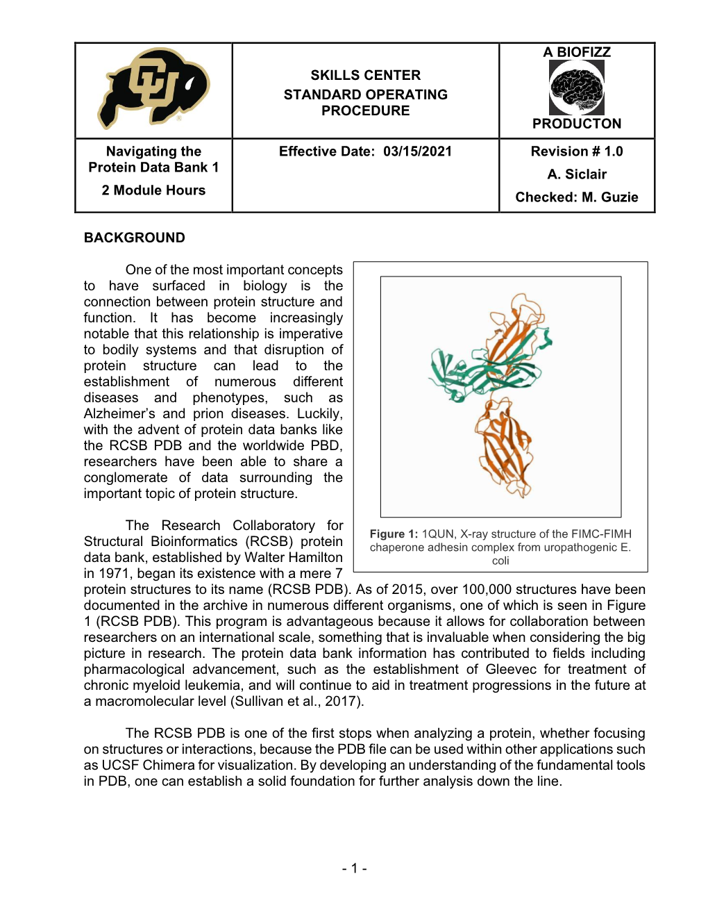 Skills Center Standard Operating Procedure A