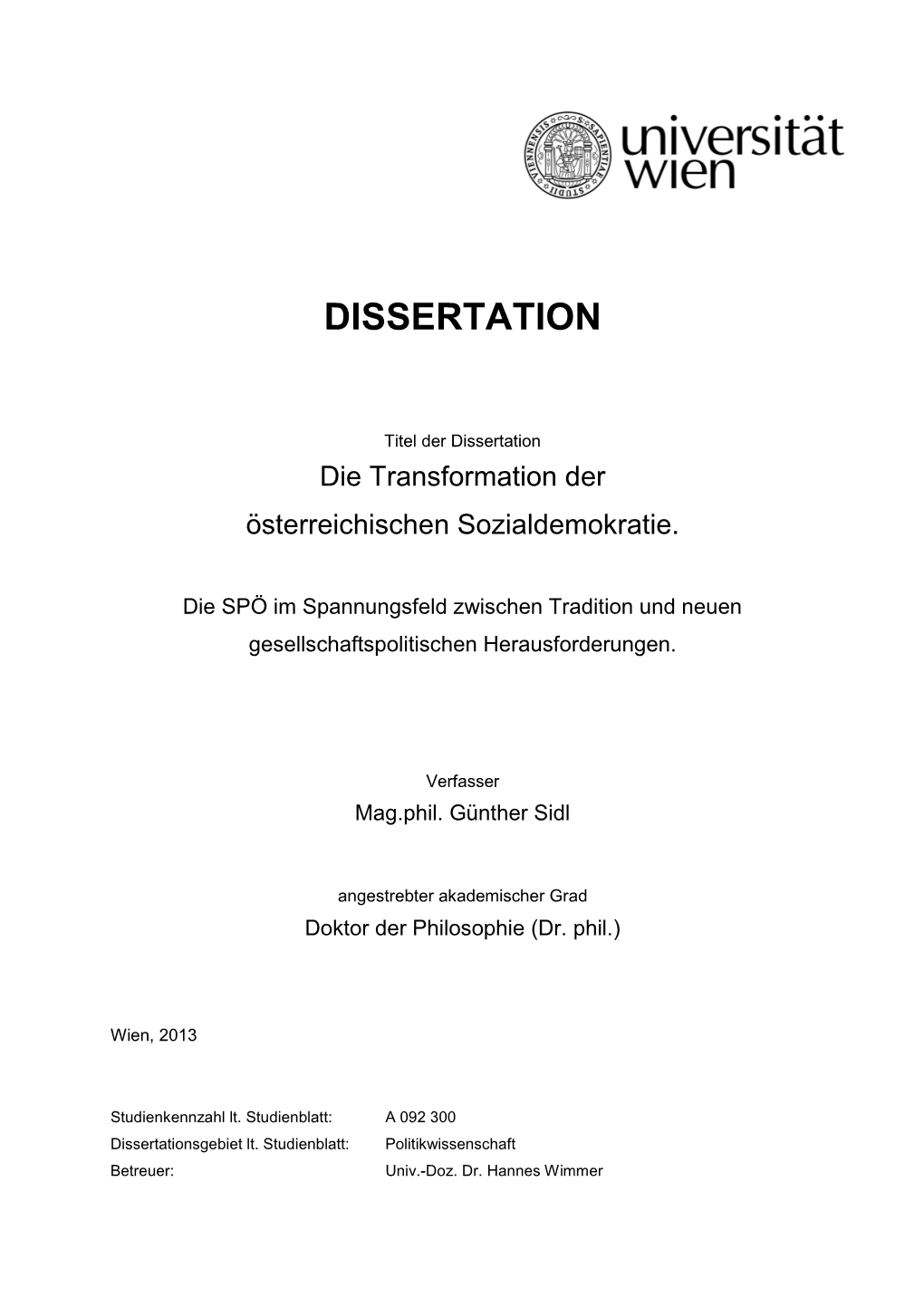 Dissertation