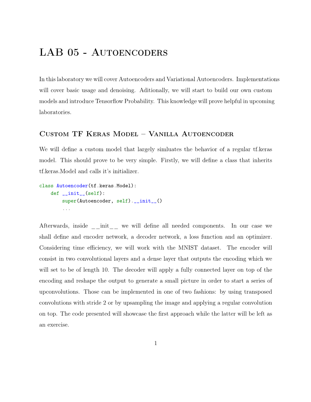 LAB 05 - Autoencoders