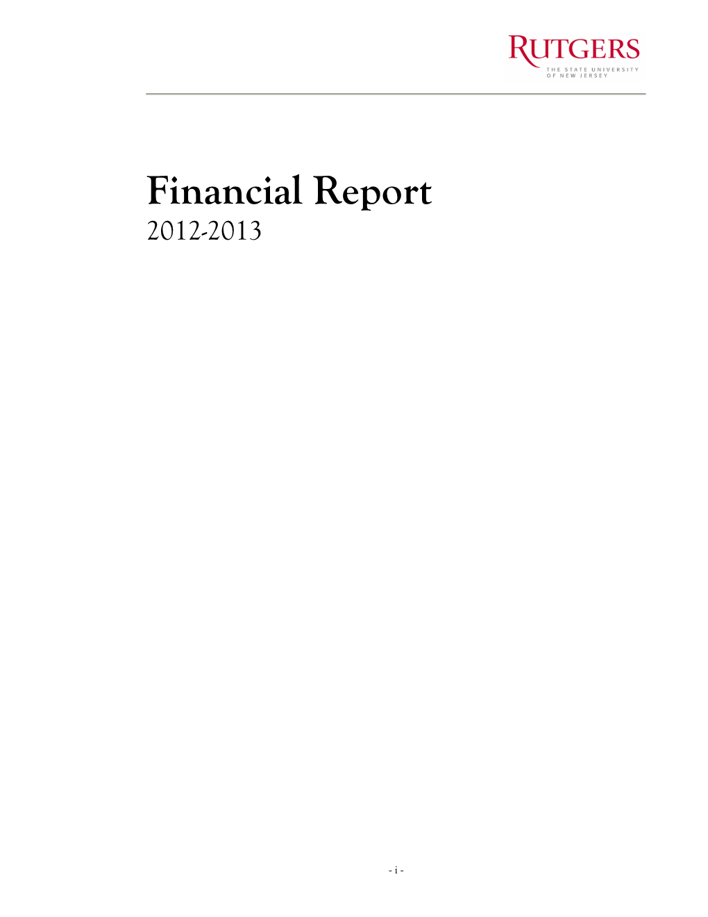 Financial Report 2012-2013
