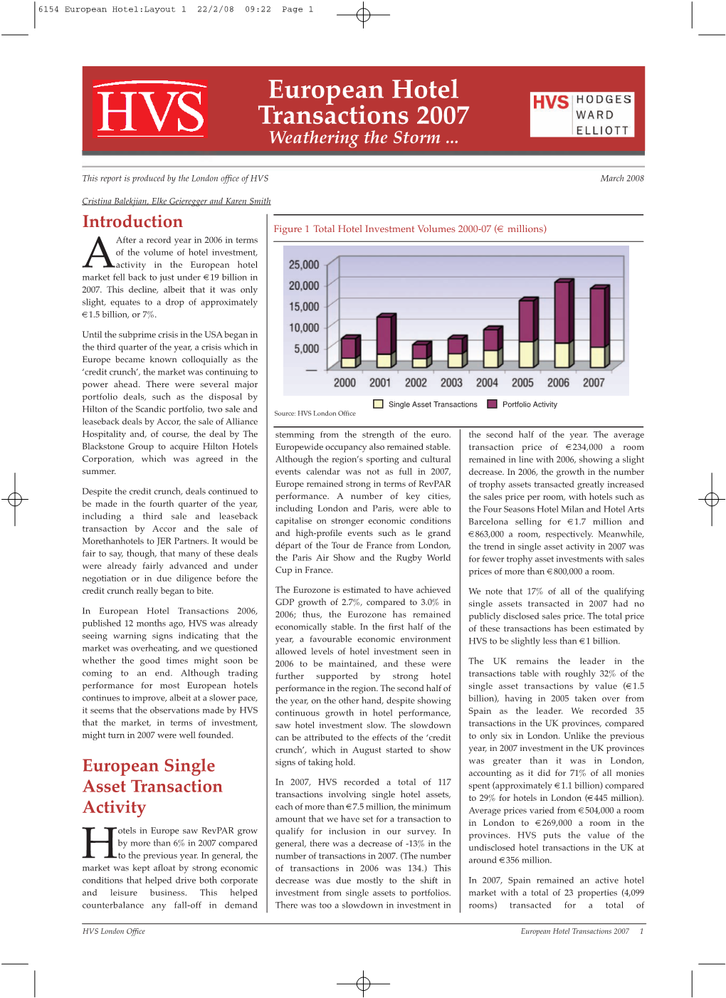European Hotel Transactions 2007 Weathering the Storm