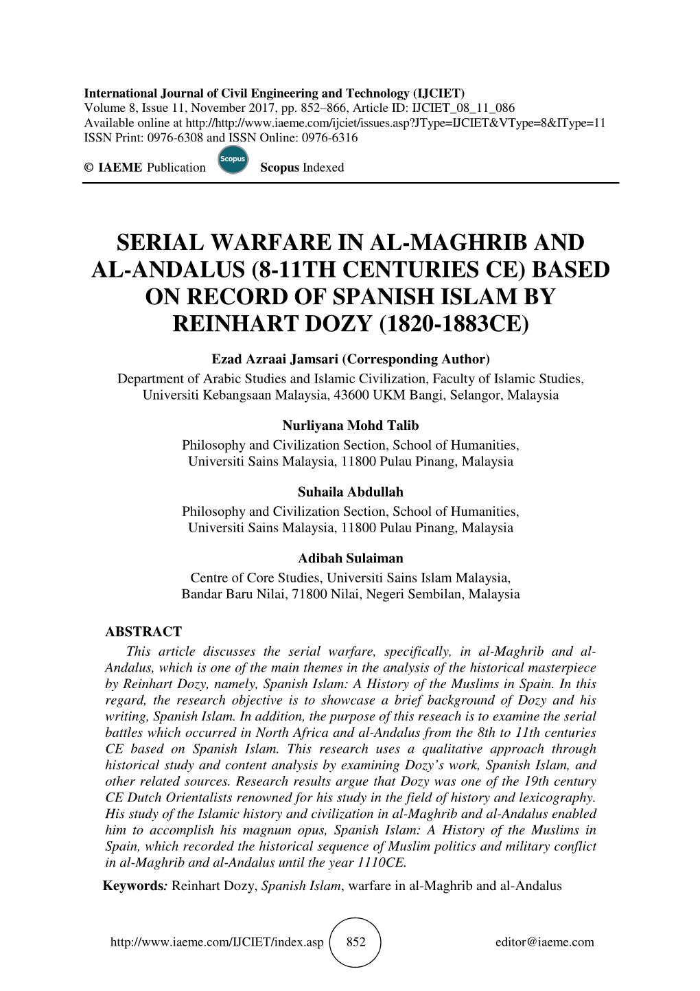 Based on Record of Spanish Islam by Reinhart Dozy (1820-1883Ce)